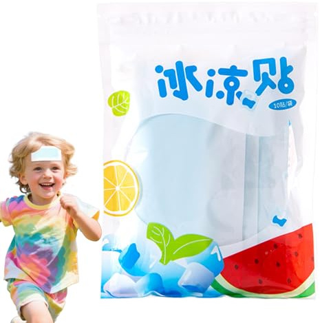 Toppe rinfrescanti per bambini, adesivi per prevenire i colpi di calore, sollievo istantaneo, set di 10 toppe rinfrescanti per sport, viaggi, campeggio, escursionismo, passeggiate, pesca, allenamento