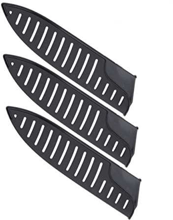 CIYODO 3piezas Protector De Cocina Plástico Negro Para Cuchillos De Funda Protectora Duradera y Deslizante Para Utensilios De Cocina