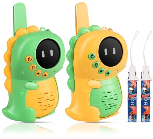 AmyBenton Walkie Talkie Spiele ab 3 4 5 Jahre, Walkie Talkie Kinder ab 3 4 5 Jahre, Dinosaurier Spielzeug Funkgeräte für Outdoor-Abenteuer, Camping, Geschenk Junge 3 4 5 6 Jahre (2 Pack)