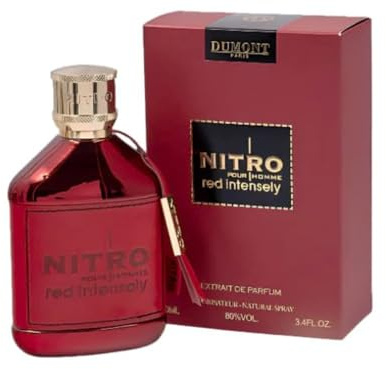 Dumont Nitro Red Intensely 3.4 Fl Oz Extrait De Parfum for Men – Aquatic Woody Fragrance – Rich Sensual Long Lasting Scent