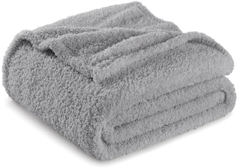 Exclusivo Mezcla Kuscheldecke Fleecedecke für Sofa, Weiche, Warme und Flauschige Decke Sofadecke Wohndecke für Ganzjahreszeit, 150 x 200 cm, Hellgrau