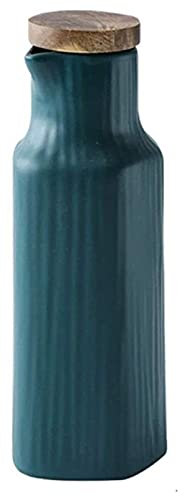 Huilier et vinaigreur, Bouteille distributrice d'huile d'olive de Table en céramique - Récipient de Cuisson, Bouteille distributrice en céramique, Distributeur de Liquide de Cuisine 400 ML/Blanc 1