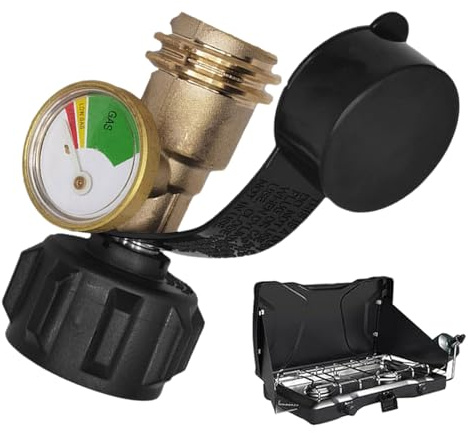 Jauge de Niveau de Bouteille de Gaz pour Camping-Car | Jauge à Code Couleur pour Réservoir de Gaz - Manomètre, Détecteur de Fuites pour Bouteilles de 2,3 à 18,1 kg pour Chauffage de Terrasse, Réchaud