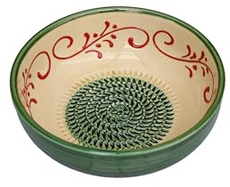 Beamel Home Plato Rallador Cerámica Hecho A Mano Diseño Decorativo Utensilio Cocina Arte Funcional Vajilla Artesanal (Alhambra, Mediano)