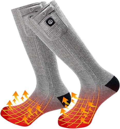 Calcetines calefactables para hombre y mujer, 7,4 V, 2200 mAh, batería eléctrica recargable, calcetines cálidos de algodón para invierno, calentadores de pies para esquí, caza, pesca, ciclismo