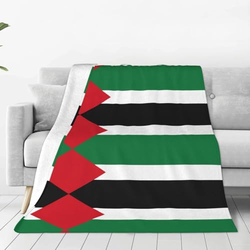 WXCJWD Coperta in micropile ultra morbida con bandiera della Palestina, 203,2 x 152,4 cm, per tutte le stagioni, coperta calda per biancheria da letto, divano e viaggio
