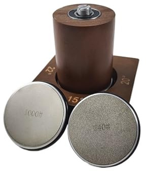 Rollender Messerschärfer, vierseitiger Diamant-Schleifstein, magnetischer Winkelroller, Küchenmesserschärfer(Brown)