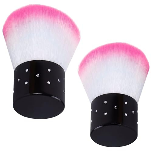 2 pennelli per polvere per unghie, testina per polvere fine morbida e confortevole per unghie, nail art da 1, 6x2, 5 pollici, spolverino facile da usare per spolverino per trucco da donna