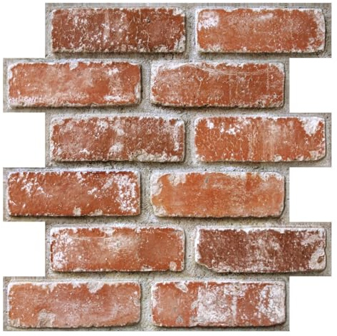 COMSTICKC Panneaux muraux en faux brique 3D autocollants muraux autoadhésifs, 10 pièces 30,5x30,5 cm - Petits carreaux muraux légers et minces en PVC décoratifs autoadhésifs en fausse brique pour une
