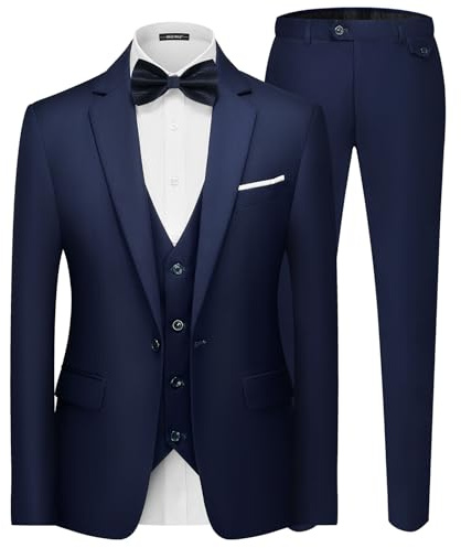 Mens Suits 3 Piece Slim Business Casual Wedding Party | Mens Suits,ONE Button,Wedding Dress,Suit Blazer Trousers and Waistcoat