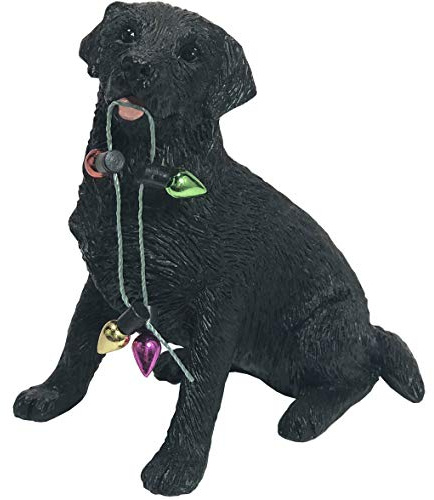 Sandicast XSO012 Dekofigur Labrador Retriever mit Feiertagslichtern, Mehrfarbig