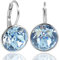 NOBEL SCHMUCK Silber-Ohrringe Blau hochwertige Kristalle 925 Sterling Silver Light Sapphire