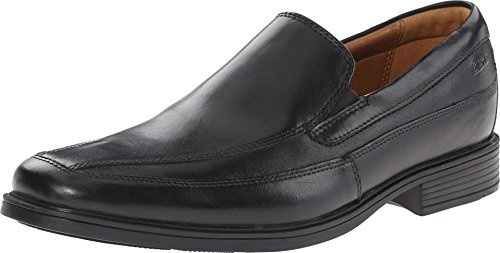 Clarks Herren Kippfrei Slipper, Schwarz Black Leather, 41.5 EU Weit