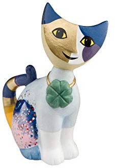 Goebel Rosina Wachtmeister Figur Minikatze Fortunello mit Klee H. 8cm Porzellan