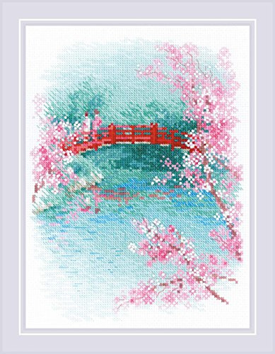 Riolis Kreuzstich-Set Sakura. Brücke, Zählmuster
