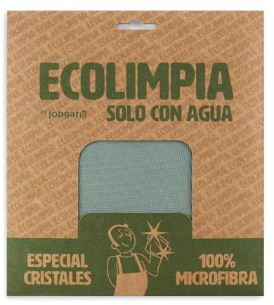 10XDIEZ Pack 4 paños bayeta ecolimpia Especial Cristales - (Verde - 4 Unidades)