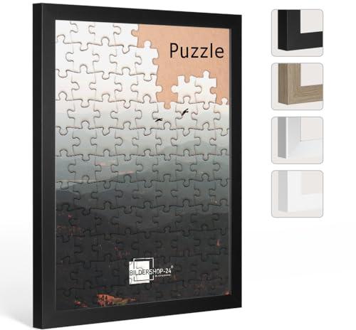 Bildershop-24 Puzzlerahmen RahmBig für Puzzle ca. 3000-5000 Teile 85x120cm 120x85cm Schwarz mit Acrylglas
