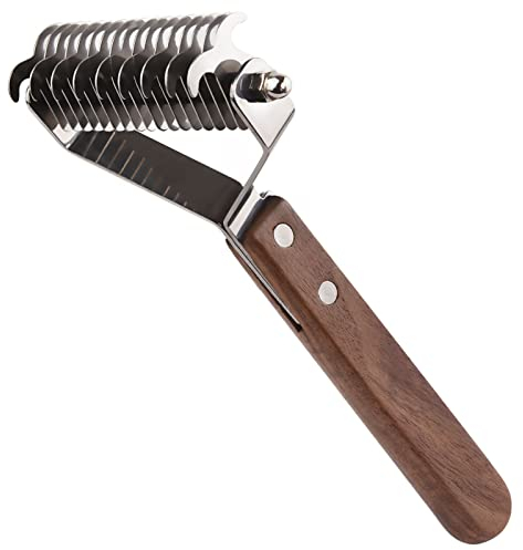 onebarleycorn Coat King Hundebürste und Katzenbürste Unterwolle , Trimmstriegel Hund Unterfellbürste 17+9 Doppelseitige Klingen Bürste Trimmmesser für Hunde und Katzen
