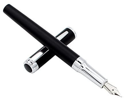 Abcsea 1 Stück Füllfederhalter, Füllfederhalter Fein, Füller für Schule, Geschäft, Arbeit, Geschenk, Schwarz