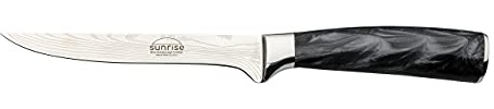 Rockingham Forge Sunrise Collection 20 cm Couteau à Désosser en Acier Inoxydable X40Cr13 et Poignée en Résine, Noir