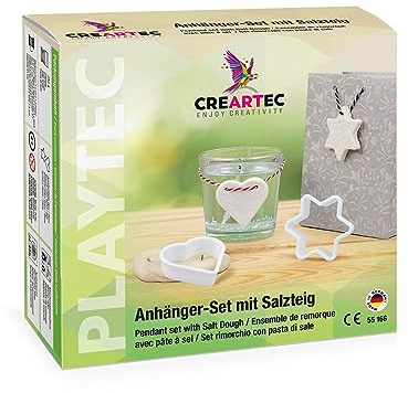 CREARTEC Kreativ-Set Salzteig Anhänger Herz Stern 13-teiliges Bastelset Made in Germany Winter Edition