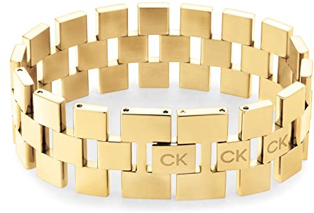 Calvin Klein Bracciale a Maglie da Donna Collezione GEOMETRIC in Oro Giallo - 35000244