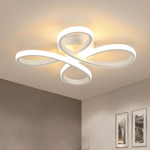 Comely Plafoniera LED, Fiori Moderna Plafoniere LED a Soffitto, 30W 3500LM Lampada da Soffitto LED per Camera da Letto Soggiorno Cucina Sala da Pranzo, Bianco Caldo 3000K