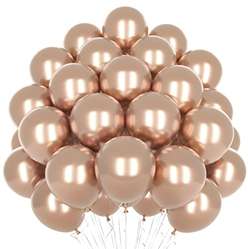 Palloncini Oro Champagne Metallici, 50 Pezzi Palloncini Oro Champagne 12 Pollici, Palloncini In Lattice, Palloncino Cromato Per Palloncini Festa Compleanno Matrimonio Fidanzamento Decorazione Festival