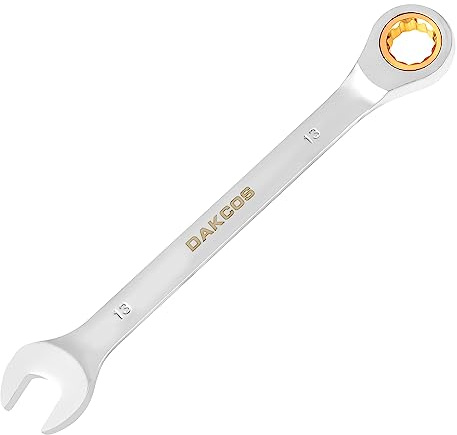 DAKCOS Llave combinada de trinquete Llave fija con carraca de 13mm, Cr-V
