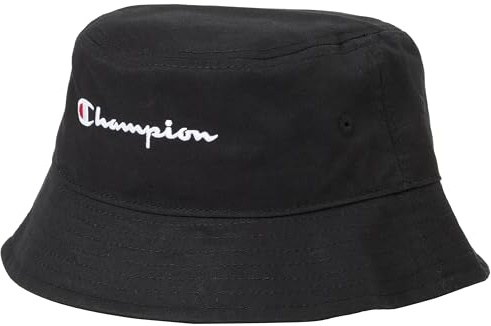 Champion Unisex Icons Accessories-805975 Woven Cotton Twill Small Script Logo Fischerhut, Schwarz, M/L