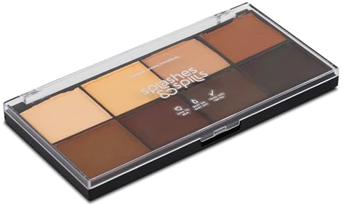 Professional Face Painting Palette - Skin Friendly Face Paint Kit - Cruelty-Free & Vegan Water Based Face Paint Makeup for Theatre, SFX & Halloween- 8 Colors 5g Each - Splashes & Spills - Nude Colors