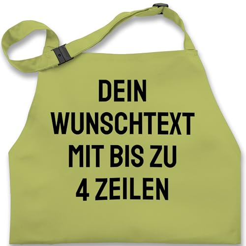 Kinderschürze Schürze Kinder Jungen Mädchen - Aufdruck selbst gestalten - Wunschtext I Eigener Text I Personalisierter Text I Custom Text - 7-14 Jahre - Hellgrün - junge personalisierte name