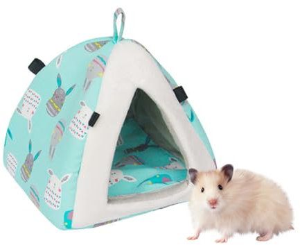 FANSU Meerschweinchen Bett Versteck, Meerschweinchen Betthöhle Winter Gemütliches Waschbar Kuschelhöhle Kuschelig für Kleintiere Hamster Chinchillas Mini Igel (22x22cm,Kaninchen)