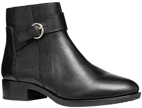 Geox Felicity - Stivali Alti da Donna, Nero, 36.5 EU
