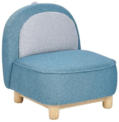 Beliani Kindersessel Stoff blau ohne Armlehnen Tierform Dinosaurier Holzbeine Faborg