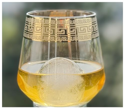 Topkapi 251.363 - Bicchiere da whisky Godric | ~ 360 ml | 2 pezzi | Tumbler per whisky retrò con nastro in oro senza cuciture | lavabile in lavastoviglie | D.O.F. whisky Tumbler