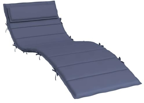 vidaXL Sonnenliegen Auflage, Liegenauflage mit Schaumstofffasern, rutschfest Polsterauflage für Gartenliegen Liegestuhl, Marineblau Oxford-Gewebe