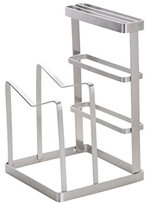 LARUISEE Besteck Utensilienhalter Verformen Küchengeschirr Edelstahl Topfdeckel Schneidebrett Aufbewahrungshalterung