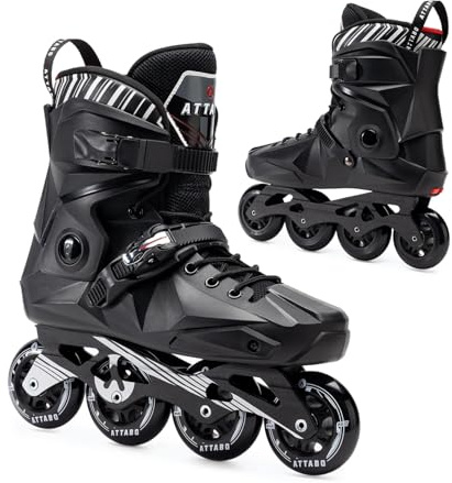 ATTABO Patines en Línea Riftskates 41 EU Negro Versátiles Patines Freestyle Patinar por la Ciudad o Trucos de Patinaje Rodamientos Duraderos ABEC-9 Ruedas PU 85A Ligero y Cómodo