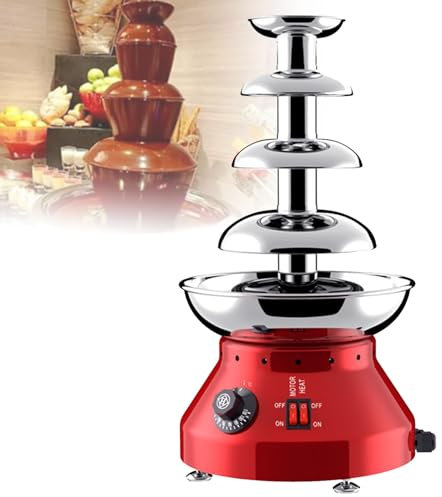 Fontaine à chocolat, machine à fondue au chocolat commerciale de grande capacité à 4/5 niveaux avec contrôle de la température, chauffe-sauce pour équipement de buffet de mariage de restaurant,4Tiers