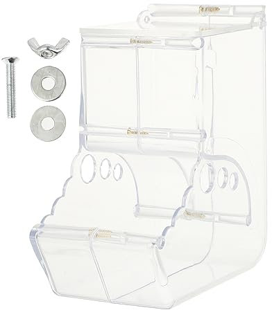 Yardwe Dwarf Hamster Food Holder Automatic Feeder Plastic Non-skid Design Easy to Clean Quality Acrylic