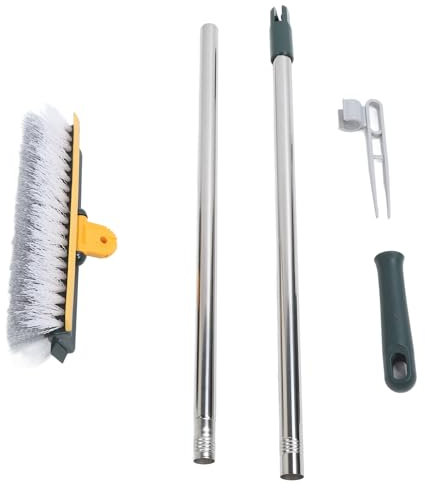 Cepillo de Piso 2 en 1, Cepillo de Lechada de Largo, Limpiador de Ducha Giratorio de 180 Grados para Limpieza de Baño (Verde)