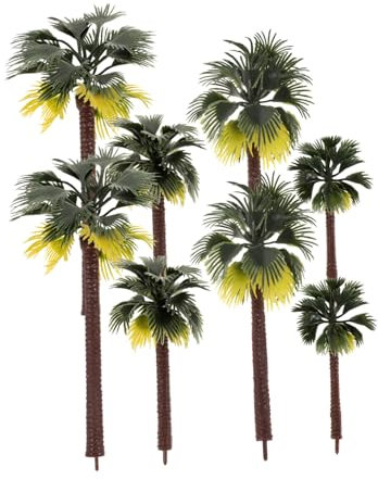 GAROZATION 8stücke Miniatur Modell Für Landschaftsbau Künstliche Bäume Palm Baumschmuck Miniatur Bäume Aus Kunststoff Modellbäume Für Eisenbahnschienen Architekturmodelle Und