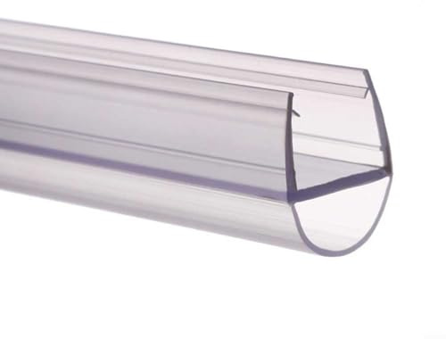 Sandyseptember Repuesto de sello de puerta de ducha, tira de goma transparente, deflector de agua para puertas de vidrio, puerta de ducha, sello inferior de puerta de baño, tira tipo D (12 mm)