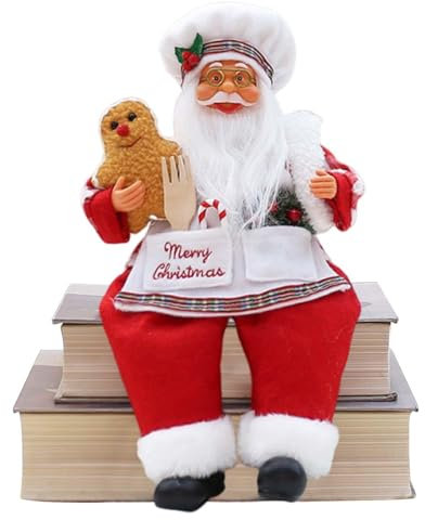 Weihnachtsmann Weihnachtsfigur, Weihnachtsplüschspielzeug | Stehender sitzender Koch Weihnachten Weihnachtsmann Figur - Cartoon-Festival-Sammelfiguren, Weihnachts-Ferienhausdekorationen für Tisch, Fen