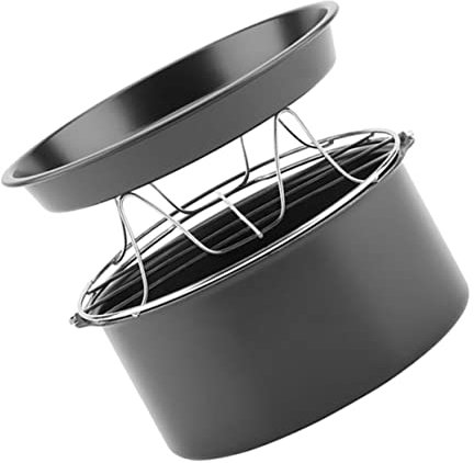 HOLIDYOYO Juego De Para Hornear Bandejas Para Pizza y Accesorios Para Freidoras De Aire 8 Pulgadas 3piezas