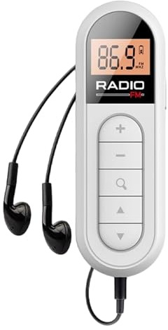 kesurpae ABS portátil Radio FM batería Recargable y Auriculares Bluetooth Trasero Recargable con LCD tamaño de Bolsillo para portátil, B