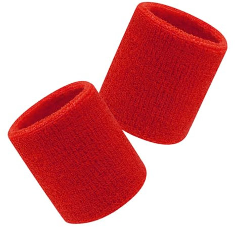 BESPORTBLE Stilvolle Einfache Sport-armbänder 2er-pack Tennis-handgelenk-schweißbänder Doppelt Für Langlebigkeit Des Handgelenks Rot 8 X 8 Cm
