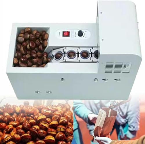 QUSYZD Maquina Electrica para Galletas de Castañas, Maquina Automatica para Pelar y Abrir Castañas, Maquina Comercial para Pelar Castañas en Nueces de 30 a 50 Kg/h, Sin Daños, Se,Singlechainplate