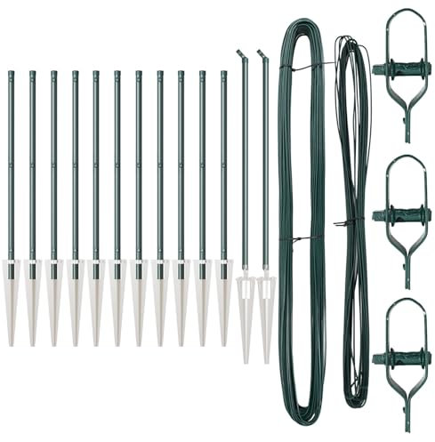 vidaXL Zaunpfosten mit Spike, 13 Stück, Ø32mm, 60cm, verzinkter Stahl. Langlebige und wetterfeste Zaunaccessoires für draußen – ideal für Garten, Terrasse und höhenverstellbare Barrieren.